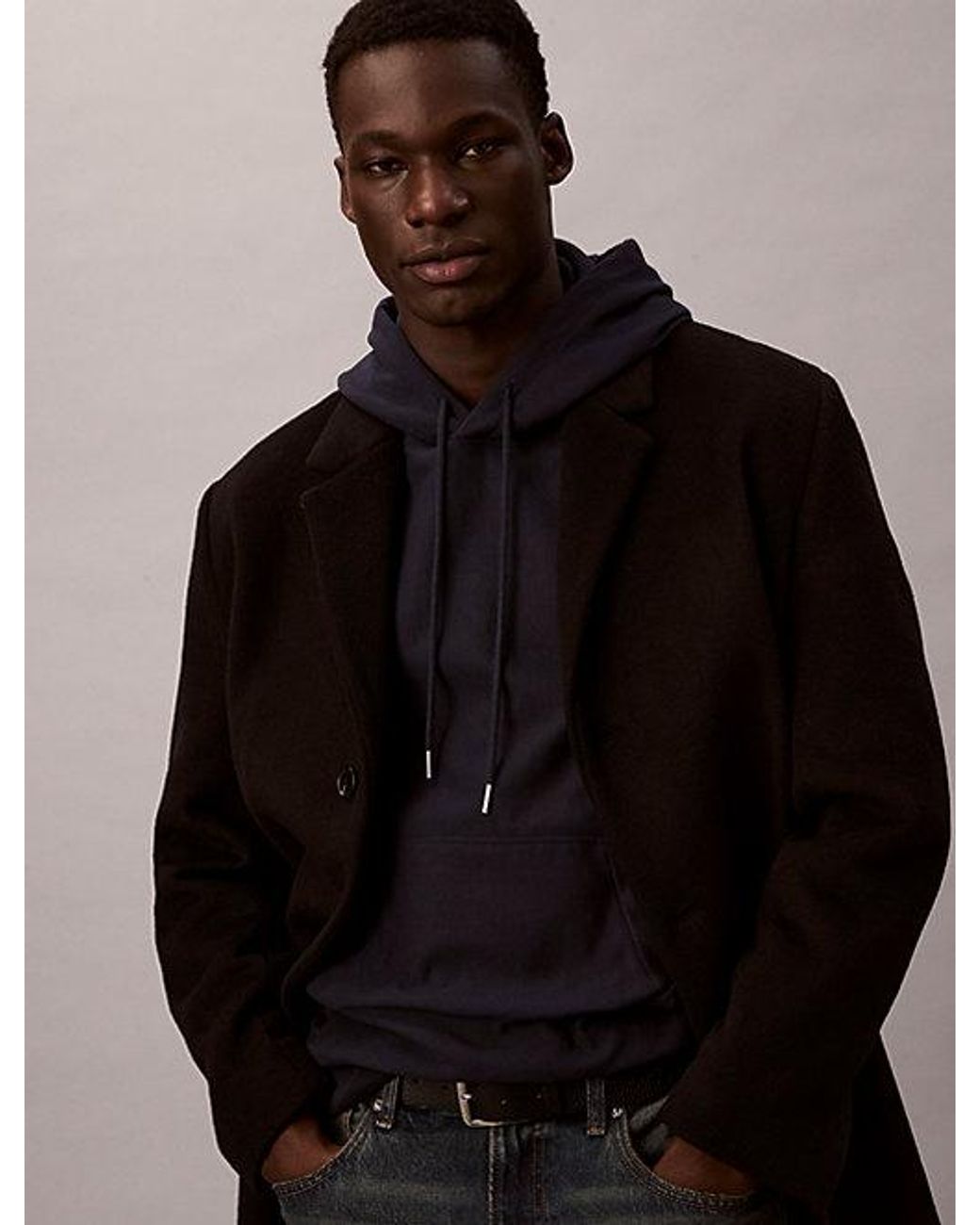 Calvin Klein Blue Jeans Relaxed Monogram Hoodie for men