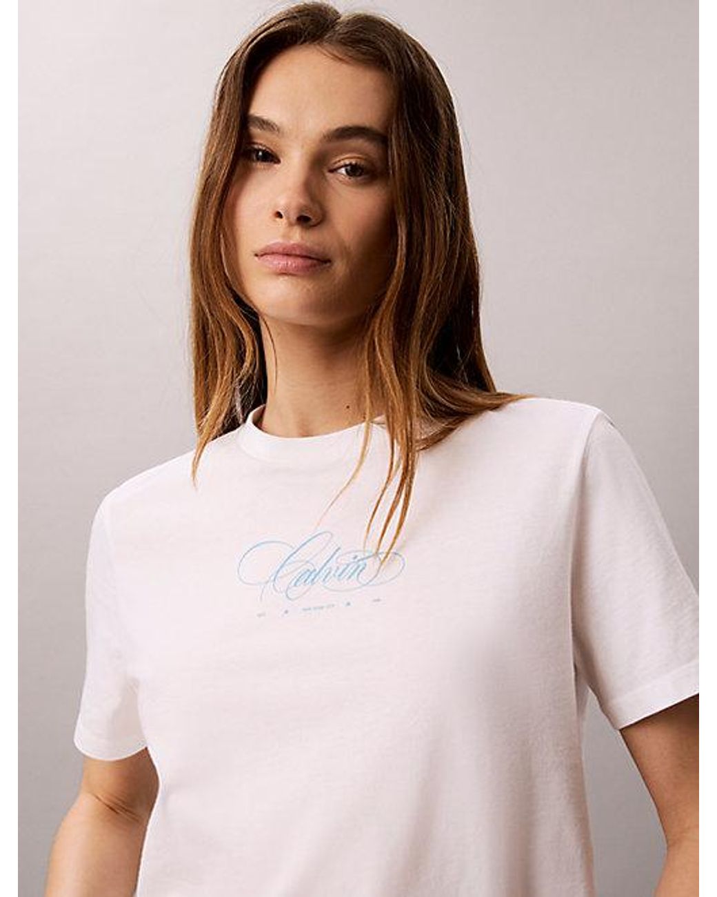 Calvin Klein White Jeans Logo Classic T-Shirt