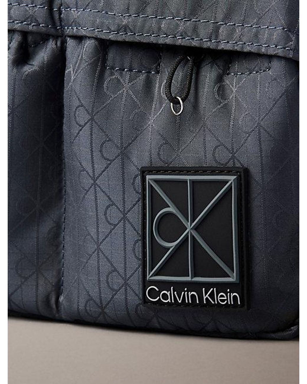 Calvin Klein Gray Water Repellent Ripstop Crossbody Camera Bag for men