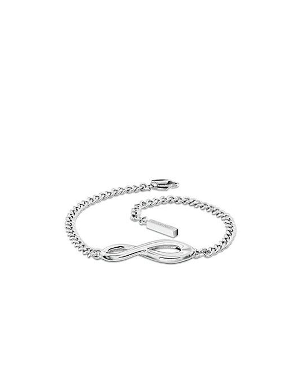 Calvin Klein White Jeans Stainless Steel Infinity Bracelet for men