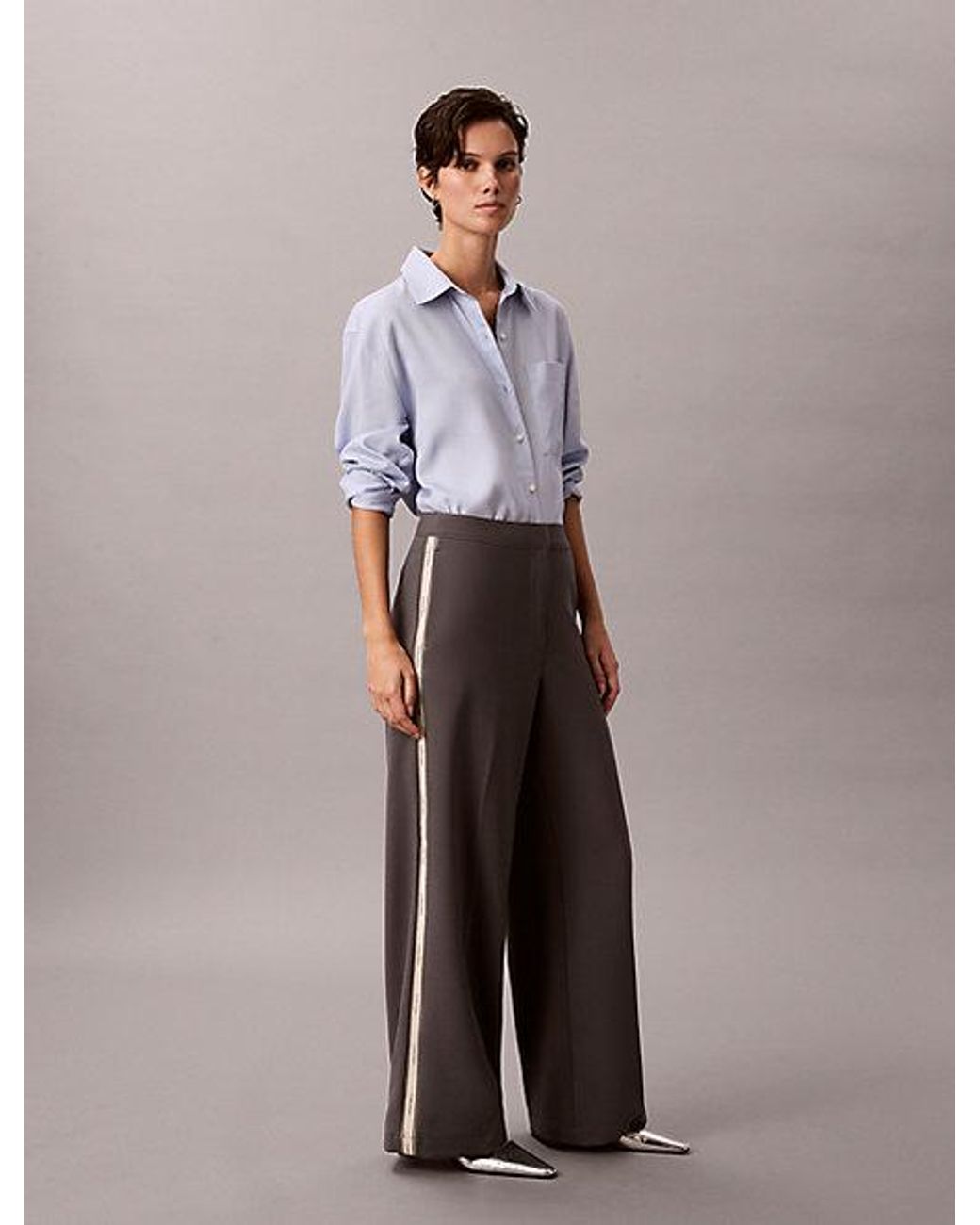 Calvin Klein Gray Stretch Track Pants