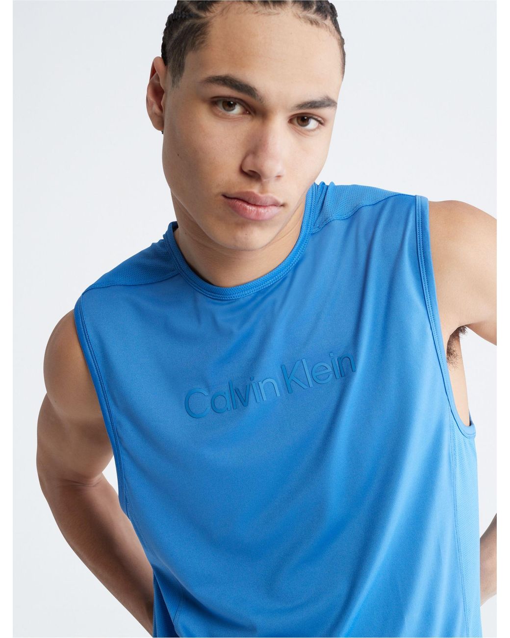 Calvin Klein Ck Sport Essentials Tank Top in Blue for Men | Lyst
