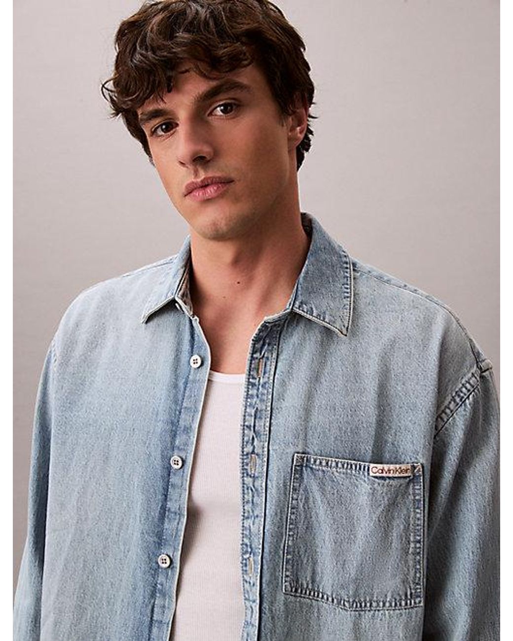 Calvin Klein Blue Jeans Relaxed Denim Shirt for men