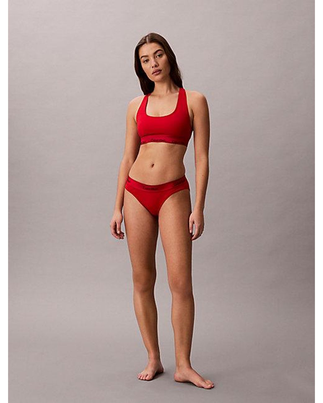 Calvin Klein Red Unlined Bralette Set