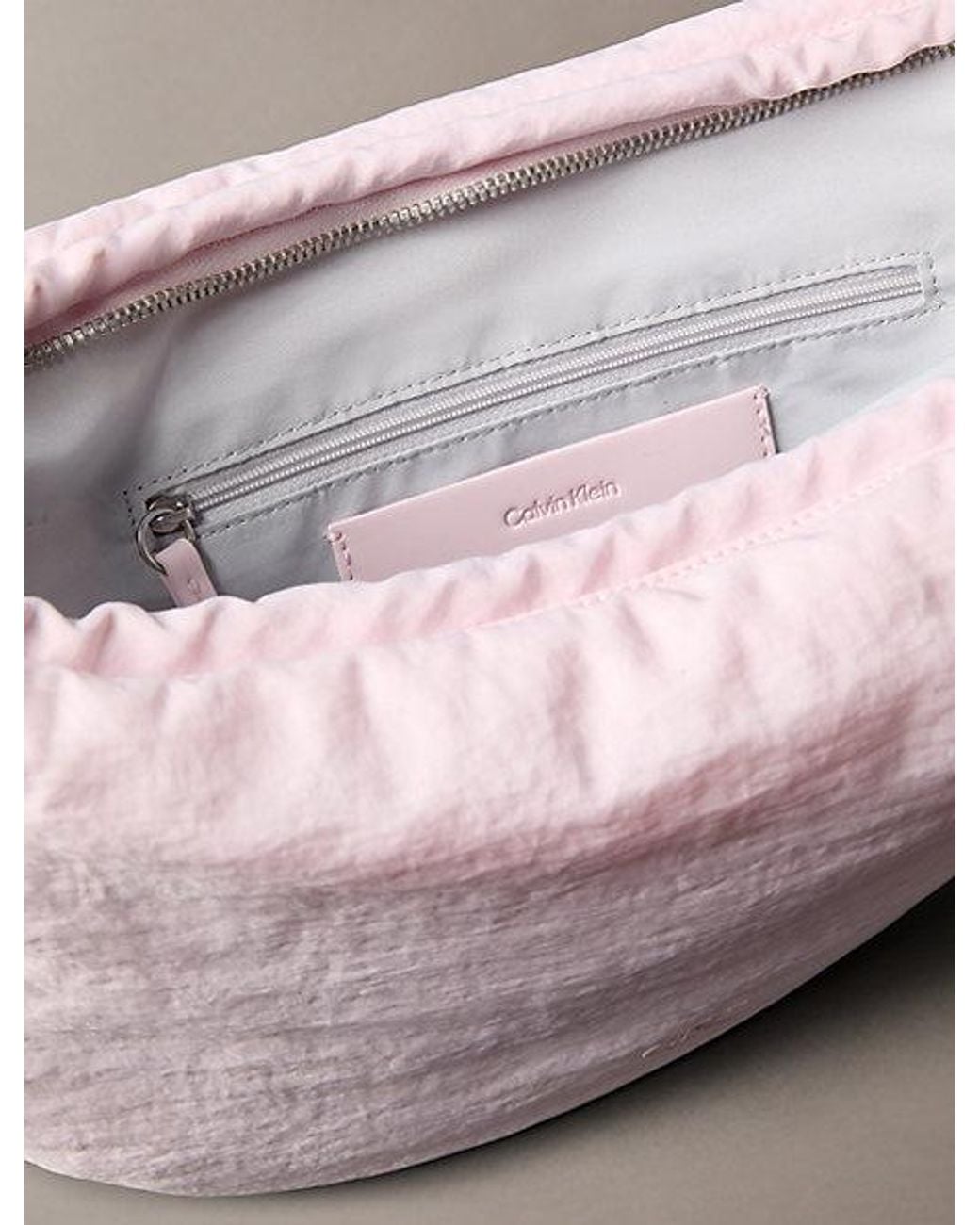 Calvin Klein Pink Nylon Small Crescent Bag