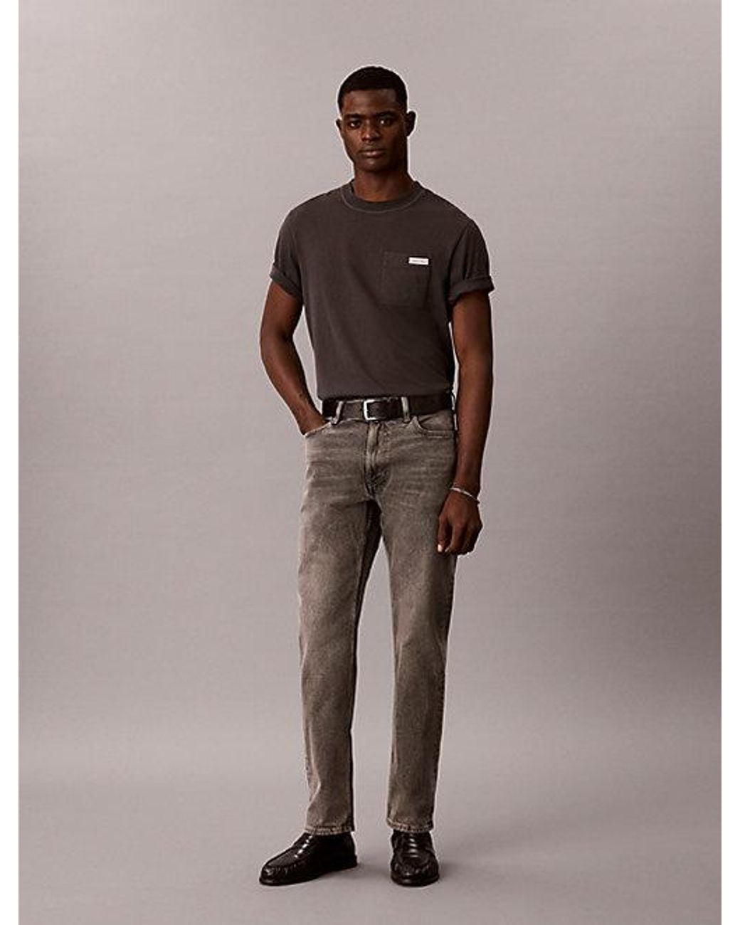 Calvin Klein Brown Slim Straight Jeans for men