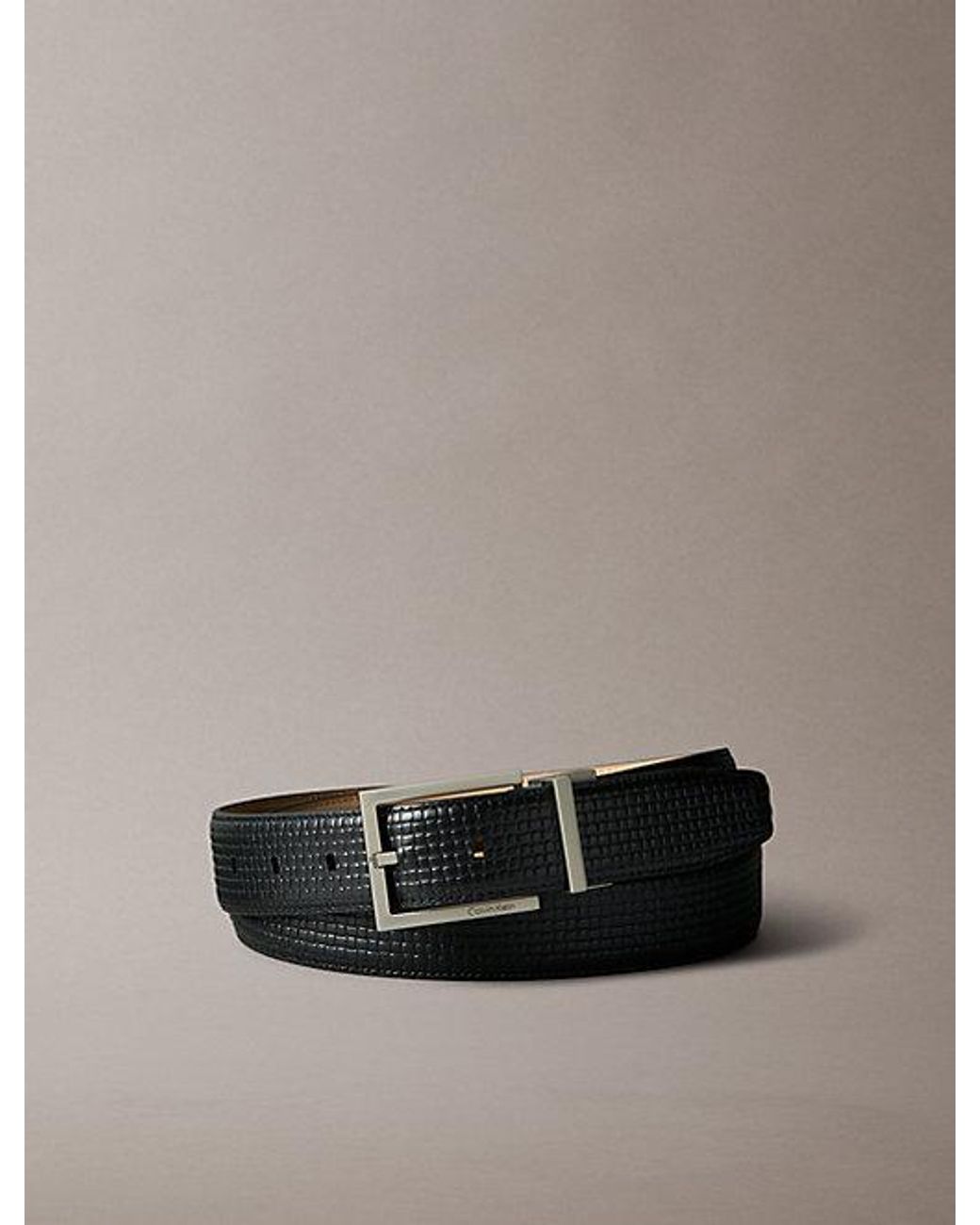 Calvin Klein Multicolor Embossed Woven Square Buckle Belt for men