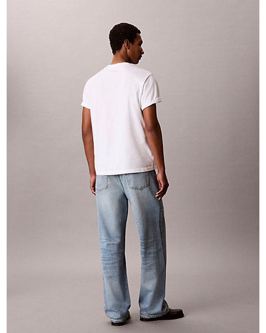 Calvin Klein Blue Jeans Relaxed Logo T-Shirt for men