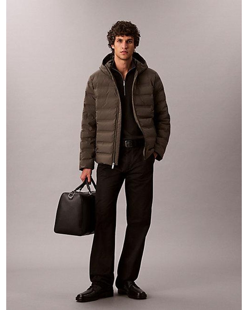 Calvin Klein Brown Packable Embossed Logo Quilted Puffer Jacket for men