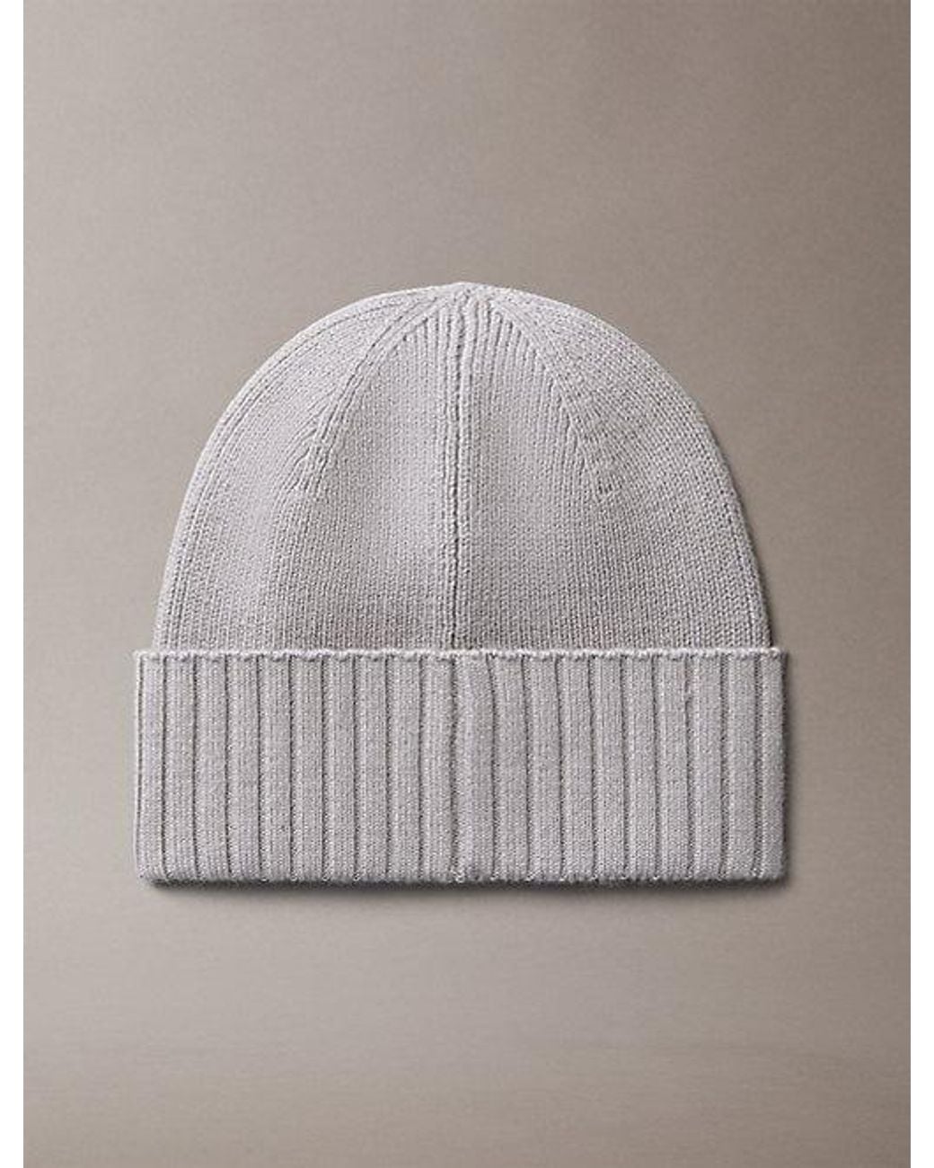 Calvin Klein Gray Wool Cashmere Blend Beanie for men