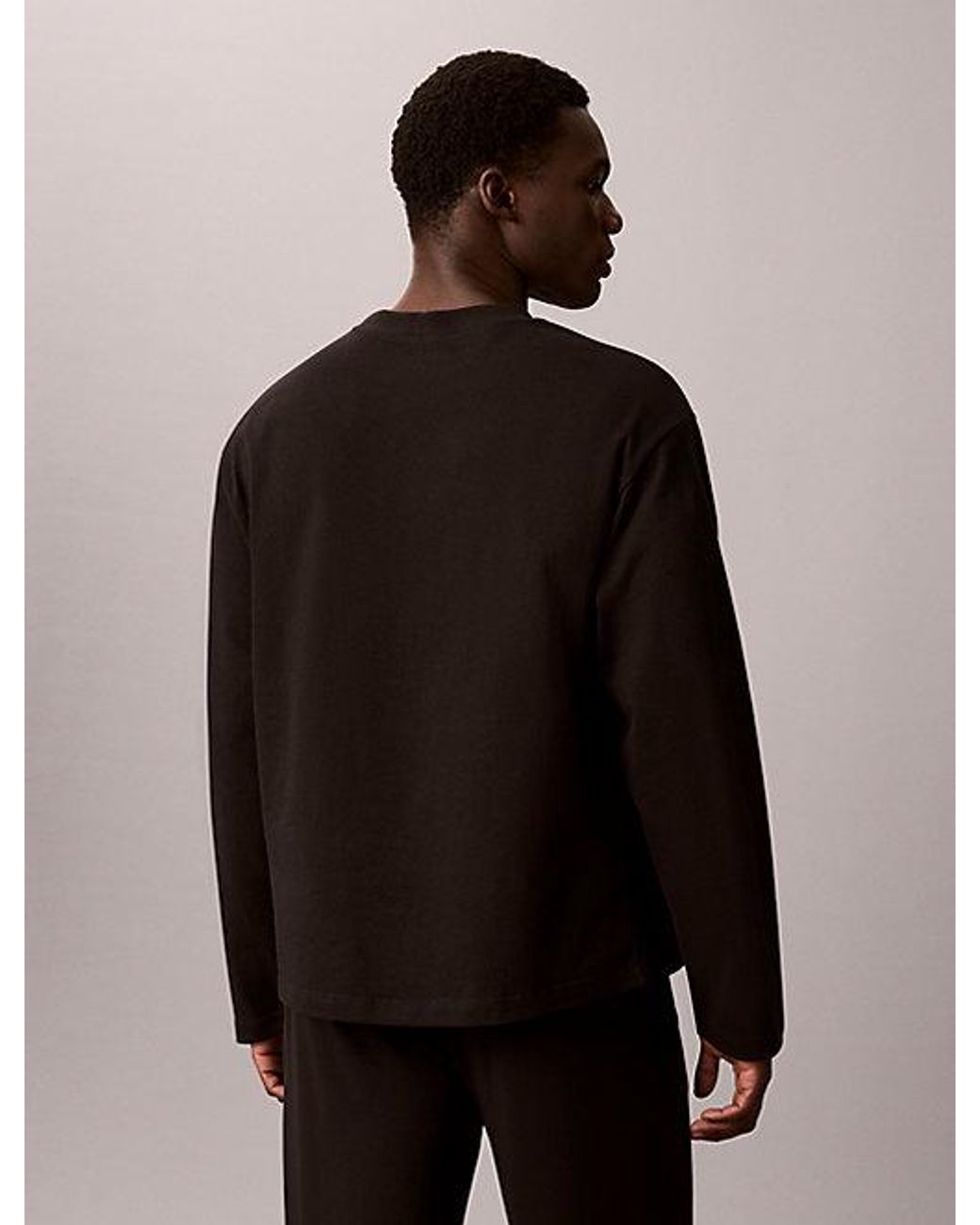 Calvin Klein Black Pyjama Top Heritage Cotton for men