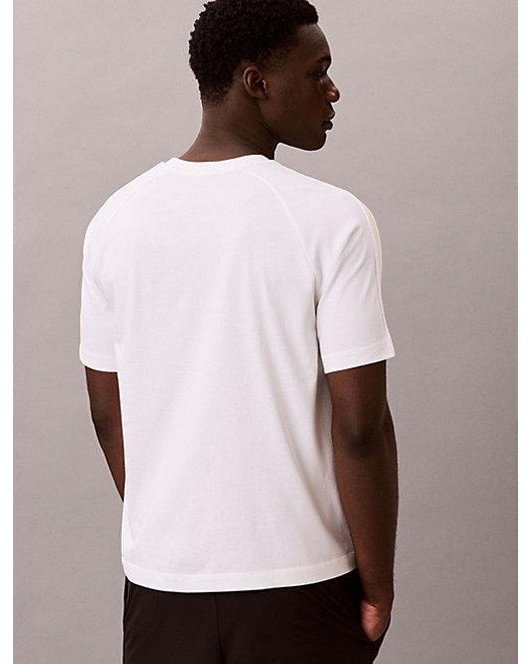 Calvin Klein White Sport Performance Cotton Blend Gym T-Shirt for men