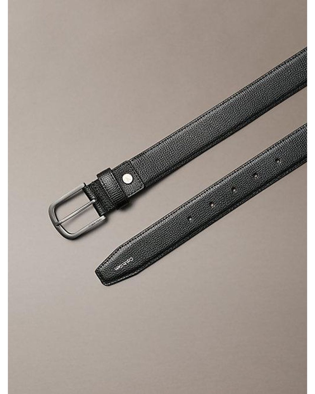 Calvin Klein Gray Leather Cardholder And Belt Gift Set for men
