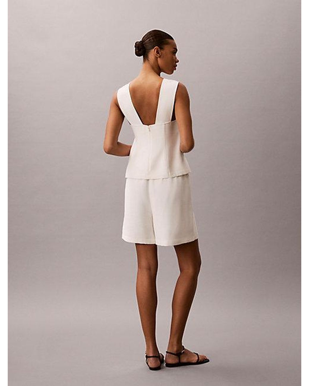 Calvin Klein Natural Textured Sleeveless Top