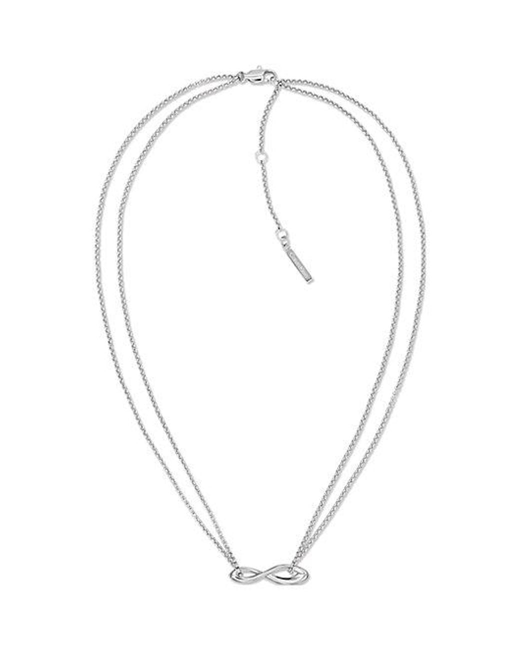 Calvin Klein White Jeans Stainless Steel Infinity Necklace