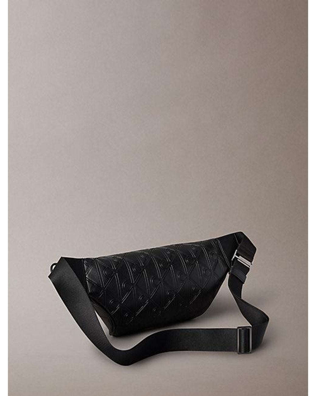 Calvin Klein Gray Embossed Emblem Logo Bum Bag for men