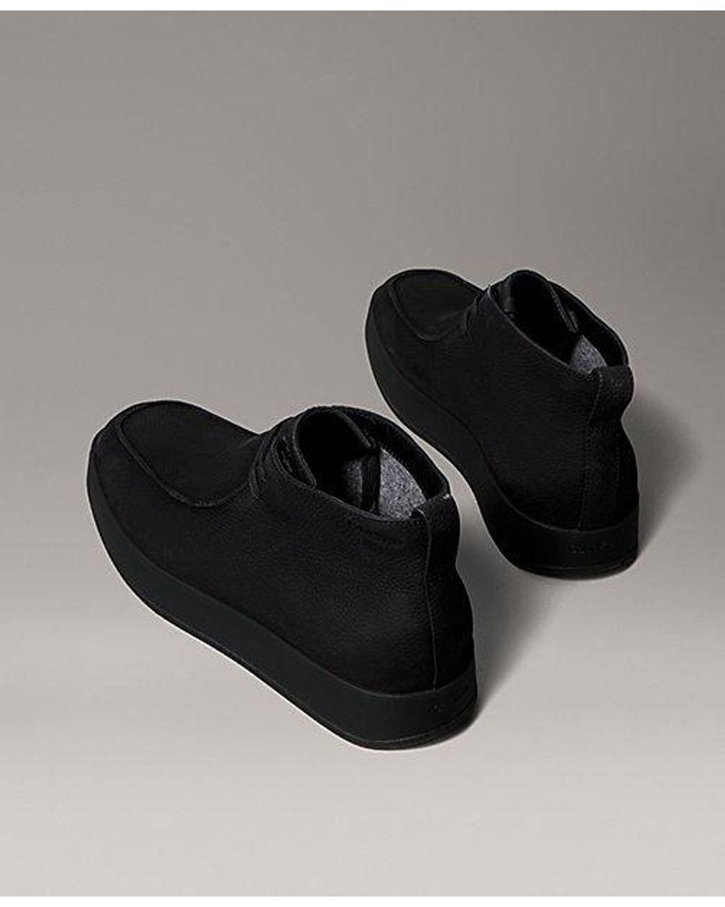 Calvin Klein Black Leather Warm Hybrid Cupsole Chukka Boots for men