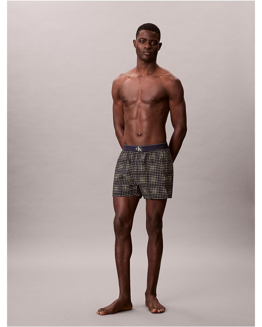 Calvin Klein Brown Monogram Logo Slim Boxer for men
