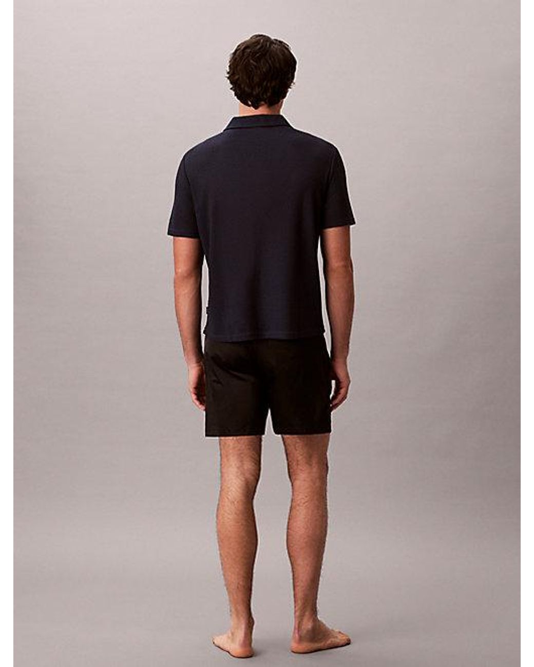 Calvin Klein Black Soft Knit Beach Polo Shirt for men
