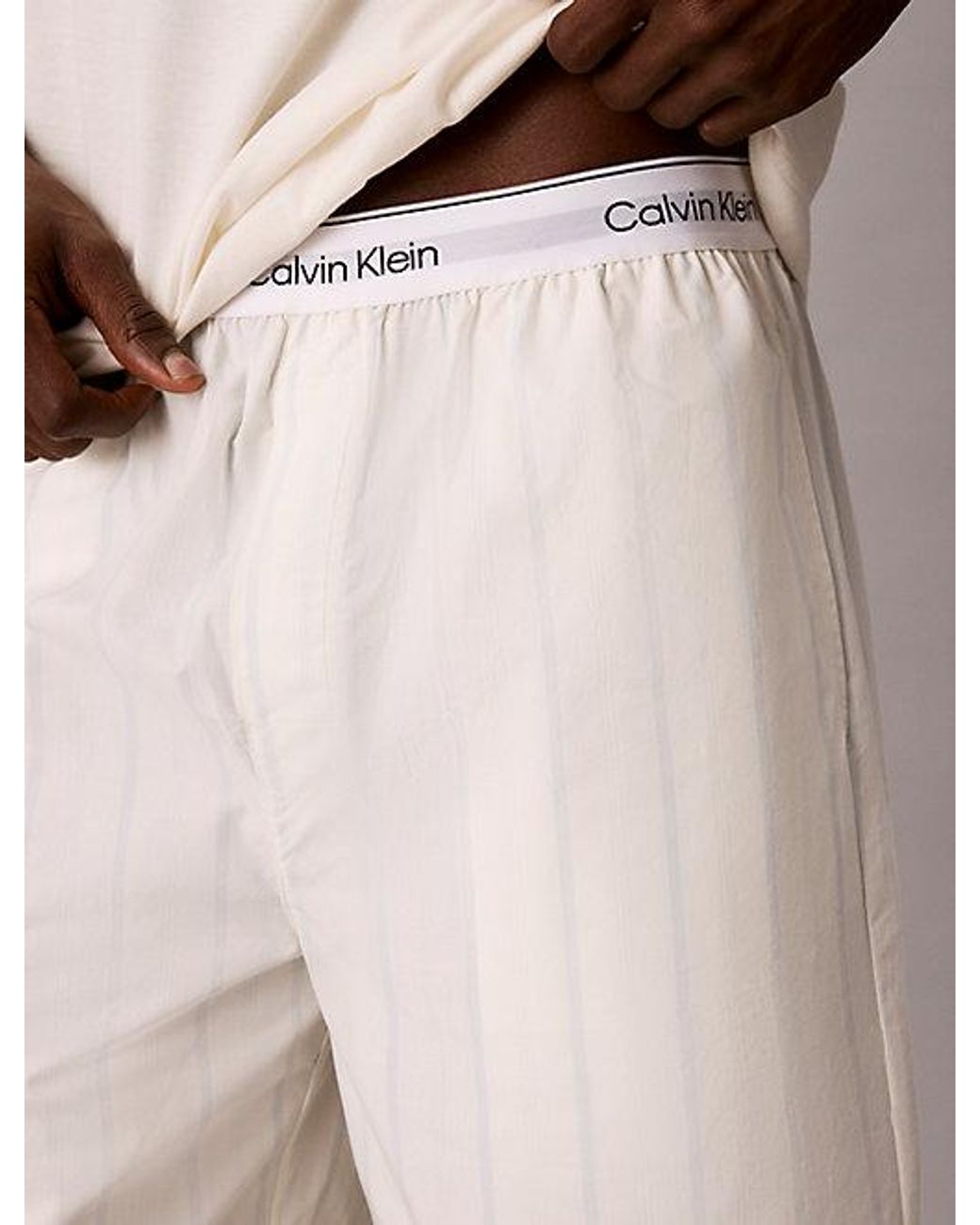 Calvin Klein Natural Shorts Pyjama Set Heritage Cotton Poplin for men