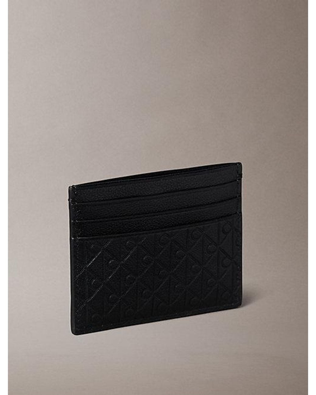 Calvin Klein Black Leather Emblem Rfid Cardholder for men