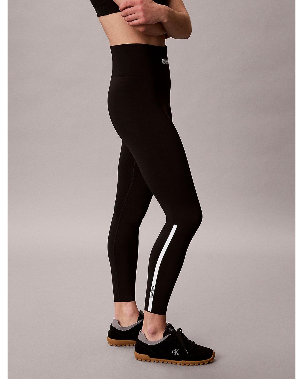 Legging Da Palestra 7/8 A Vita Alta Ad Asciugatura Rapida di Calvin Klein in Black