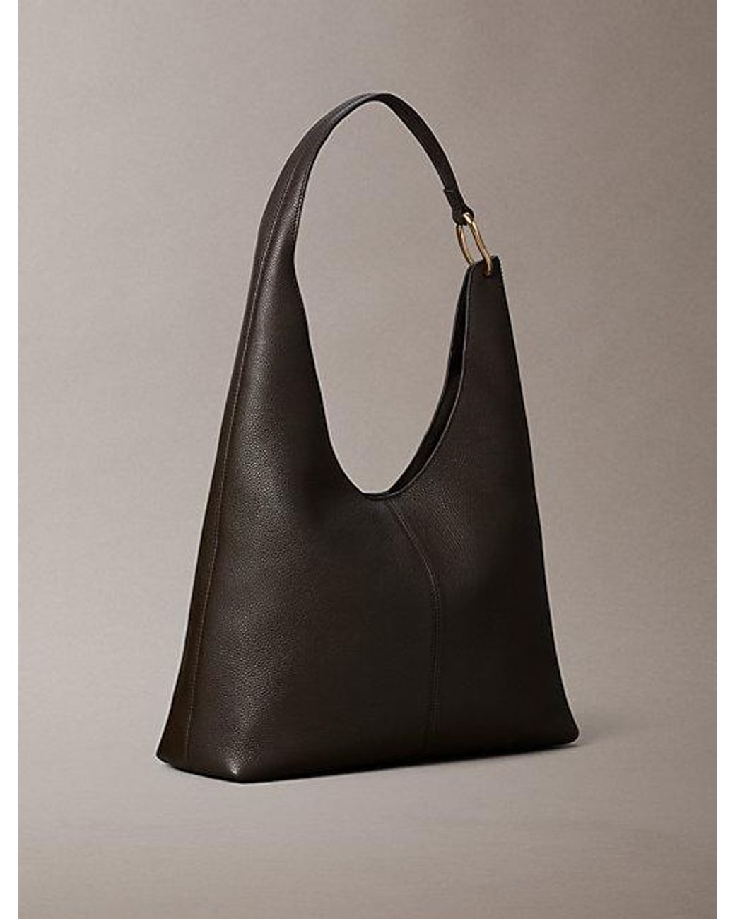 Calvin Klein Gray Slouchy Leather Medium Shoulder Bag