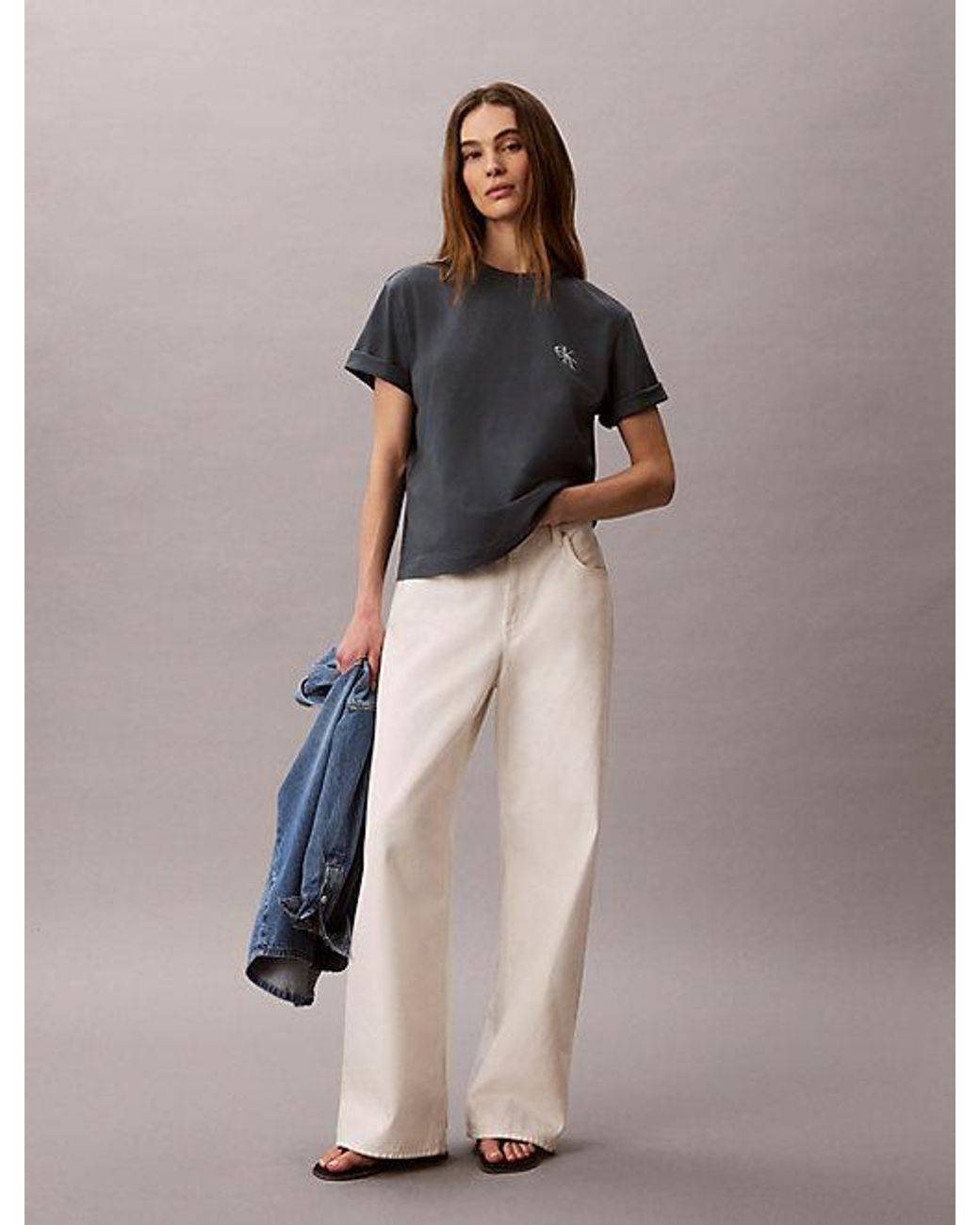Calvin Klein Blue Jeans Monologo Boxy T-Shirt