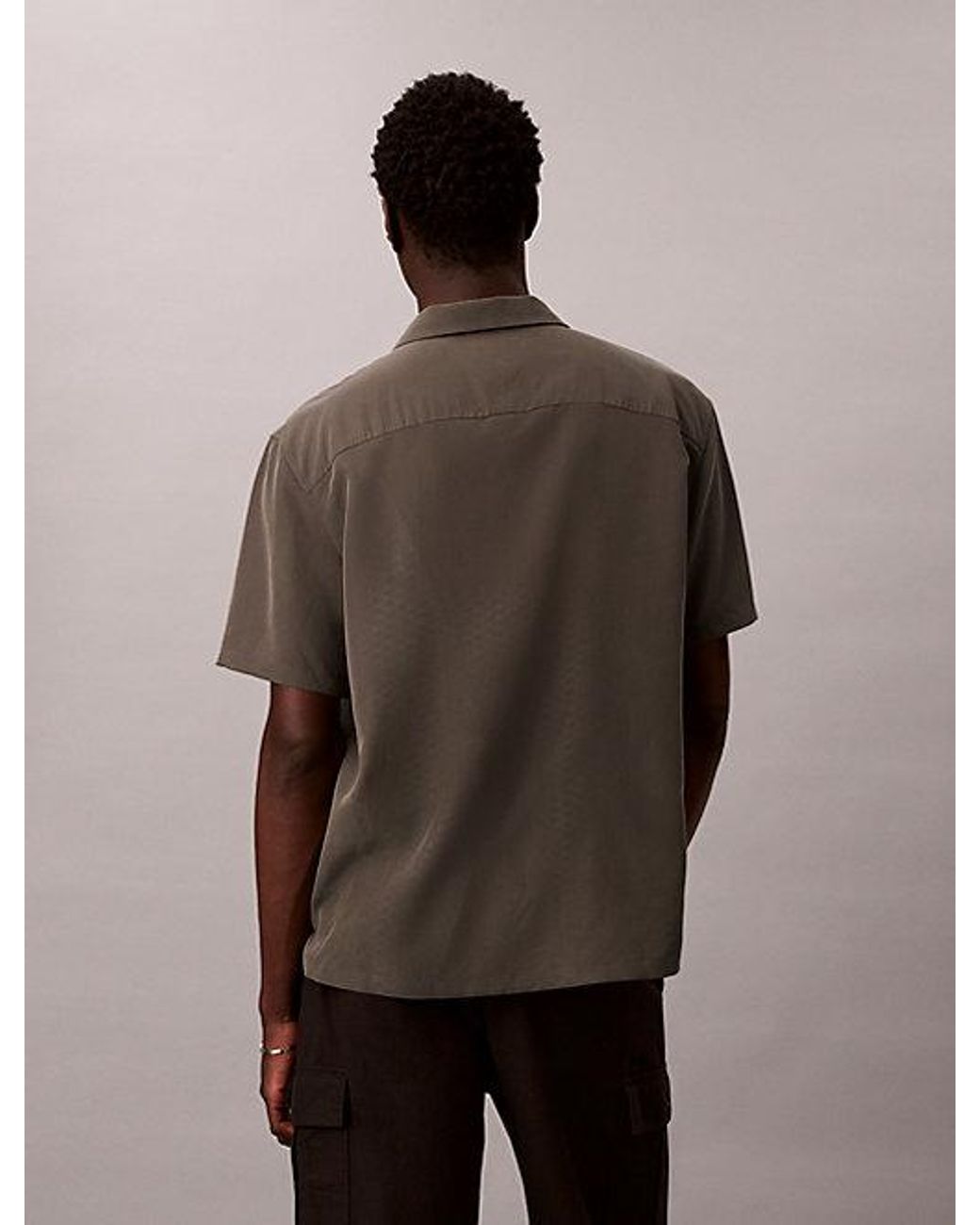 Calvin Klein Brown Soft Modal Short Sleeve Shirt for men