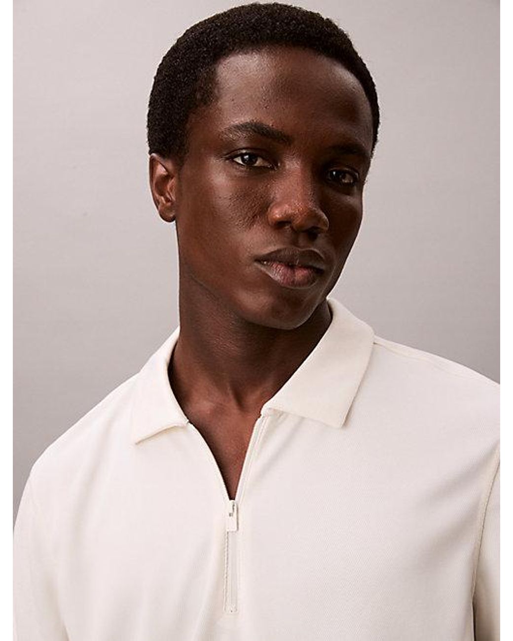 Calvin Klein Natural Slim Stretch Mesh Polo Shirt for men
