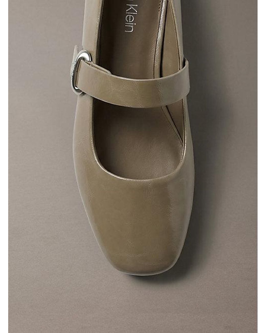 Calvin Klein Brown Leather Mary Jane Ballerinas