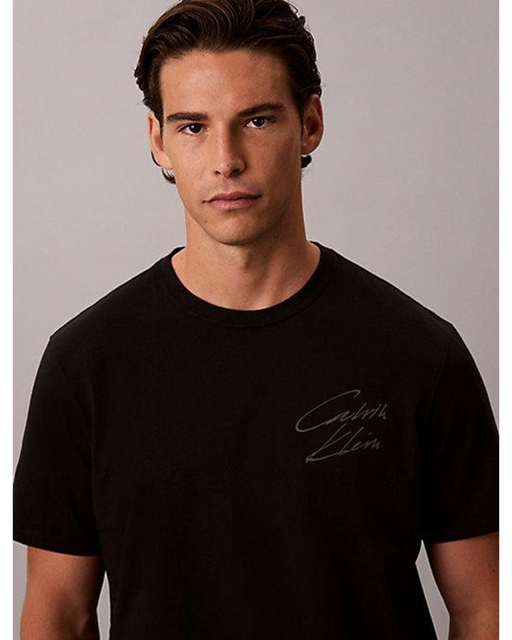 Calvin Klein Black Jeans Script Logo T-Shirt for men