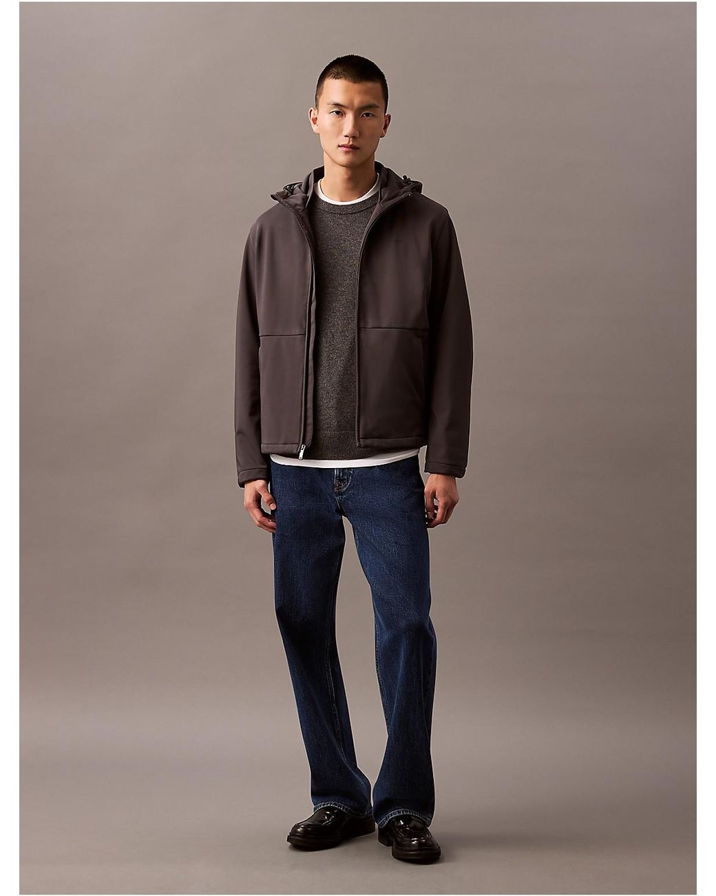 Calvin Klein Gray Lined Soft Shell Jacket for men