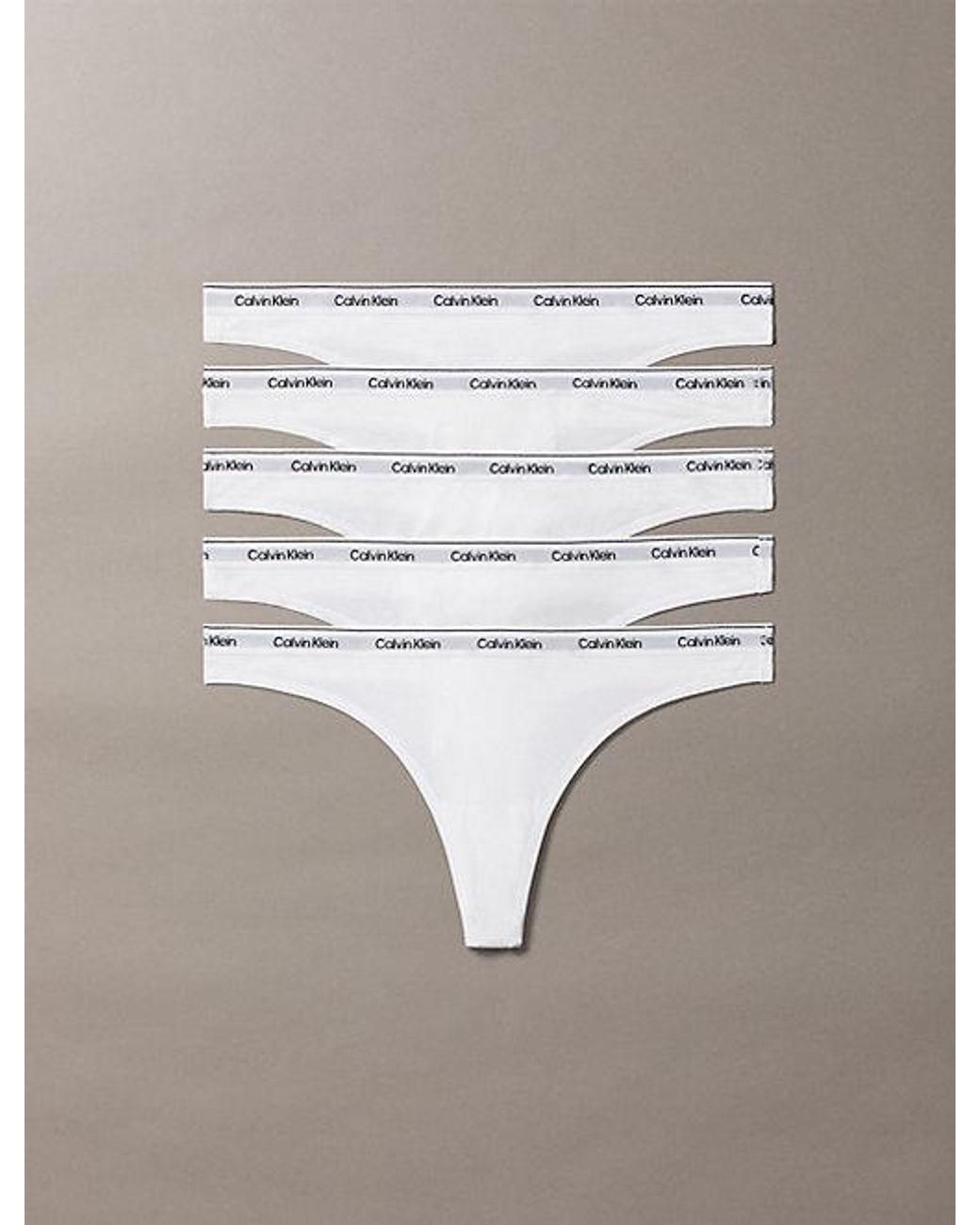 Calvin Klein Gray 5 Pack Thongs Icon Logo