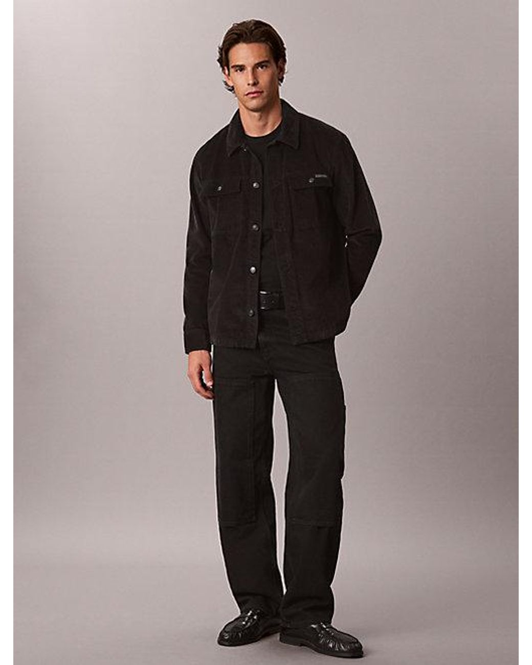 Calvin Klein Black Jeans Relaxed Corduroy Shirt Jacket for men