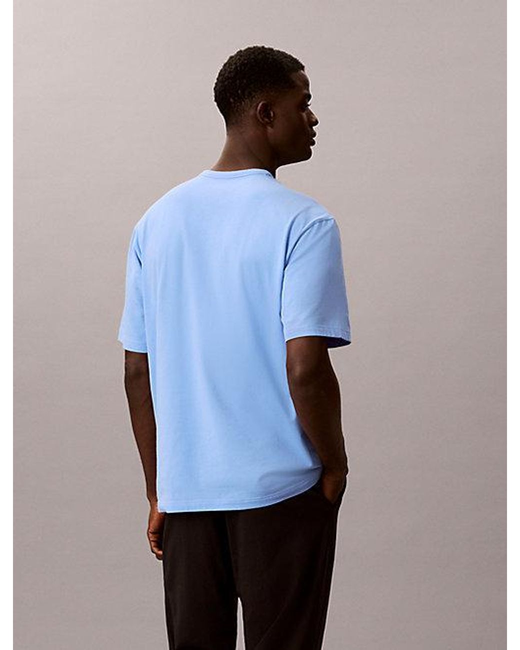 Calvin Klein Blue Pyjama T-Shirt Icon Cotton Stretch Graphic for men