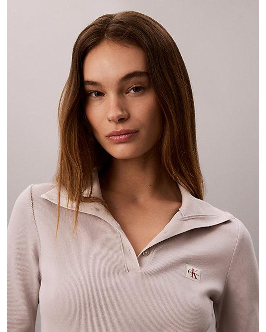 Calvin Klein Multicolor Jeans Ribbed Cotton Turtleneck Henley Top