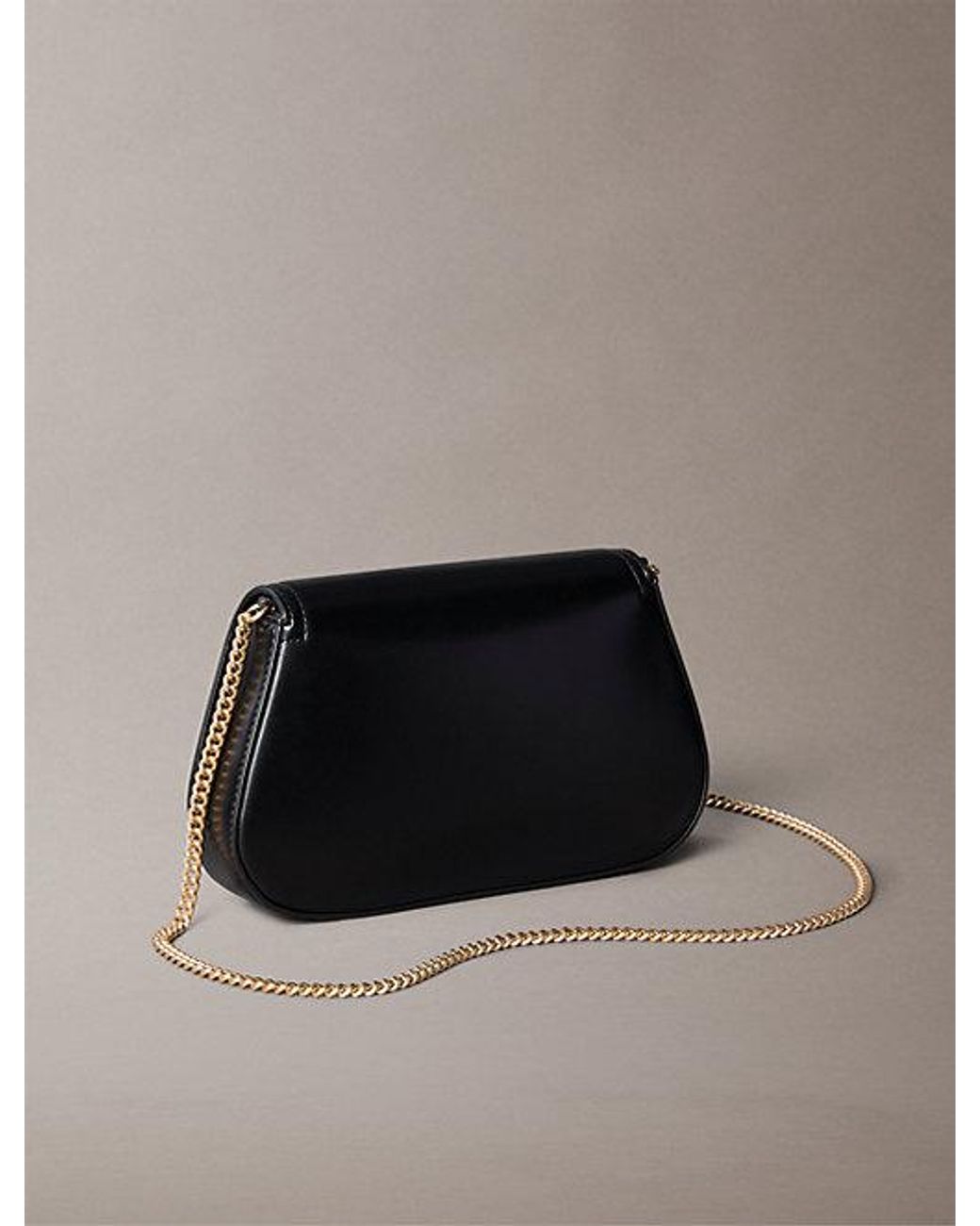 Calvin Klein Black Monogram Hardware Chain Shoulder Bag