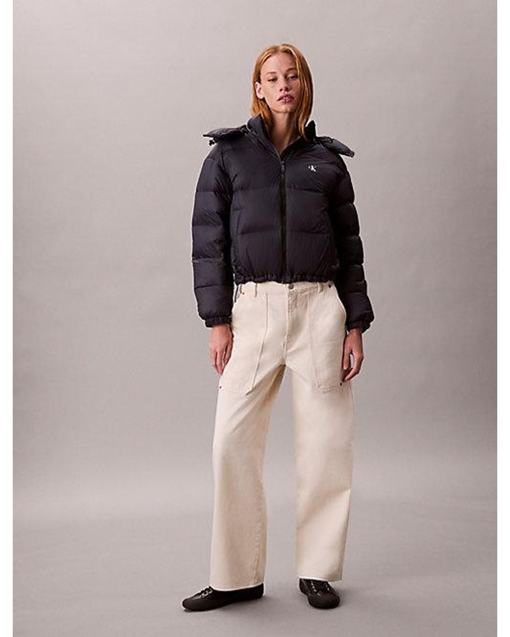 Calvin Klein Kort Donzen Pufferjack in het Blue