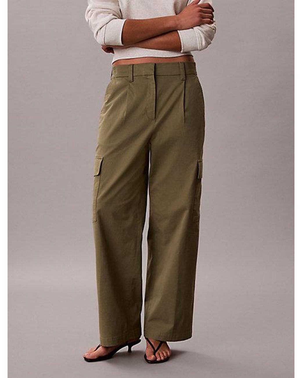 Calvin Klein Brown Jeans Cotton Stretch Cargo Pants