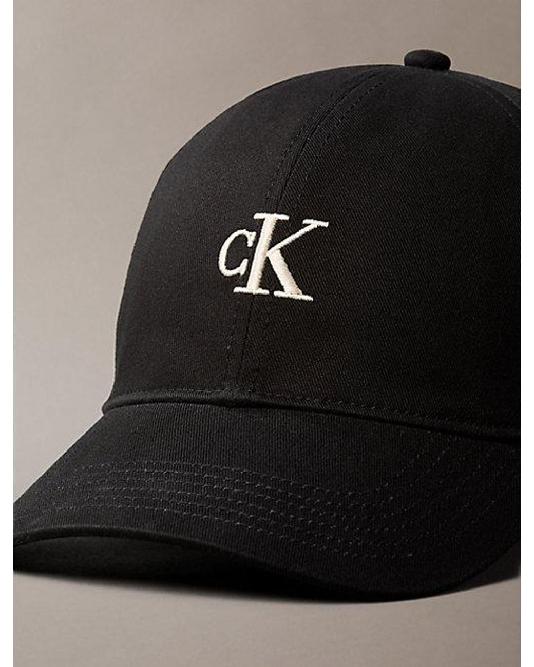 Calvin Klein Black Compact Monogram Baseball Cap for men