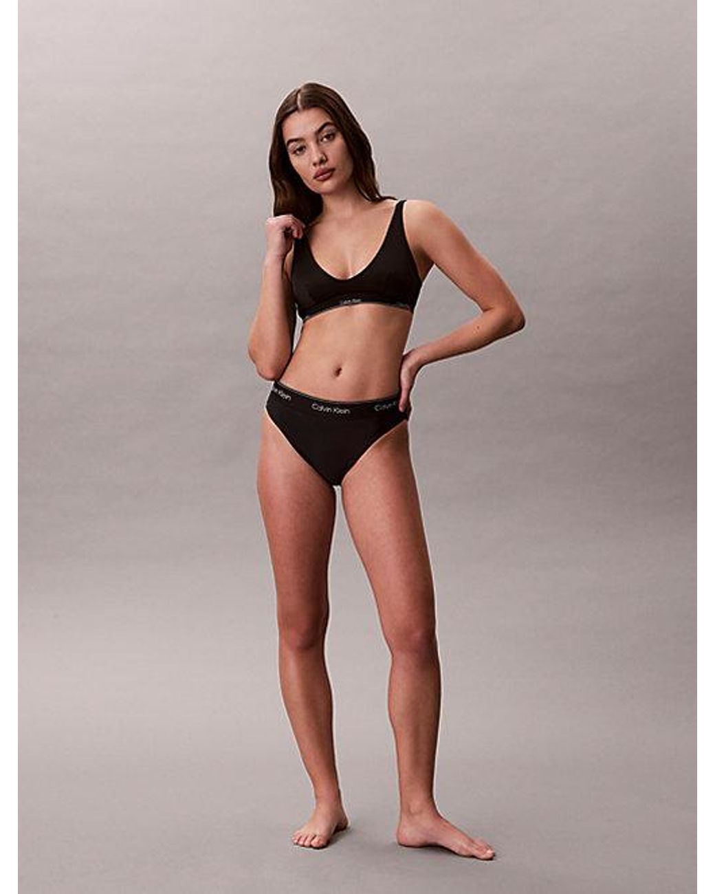 Calvin Klein Brown Bralette Bikini Top Ck Icon