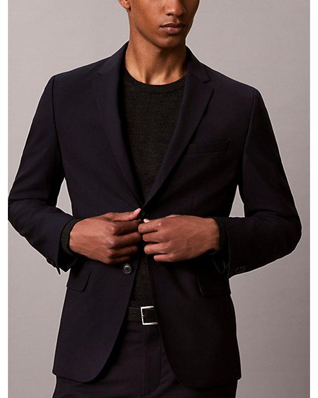Calvin Klein Wollen Stretch Blazer Met Slim Fit in het Black voor heren