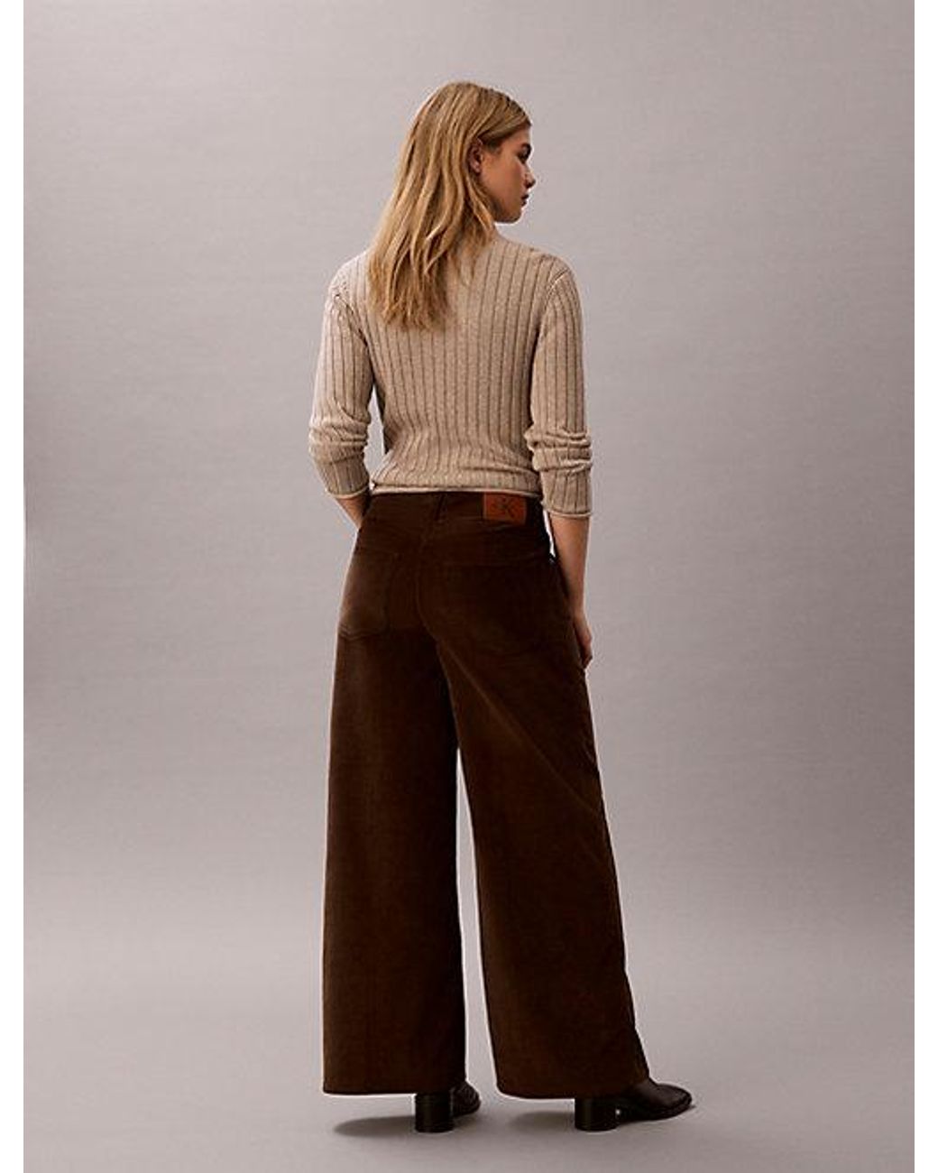 Calvin Klein Multicolor Jeans Corduroy Wide Leg Trousers