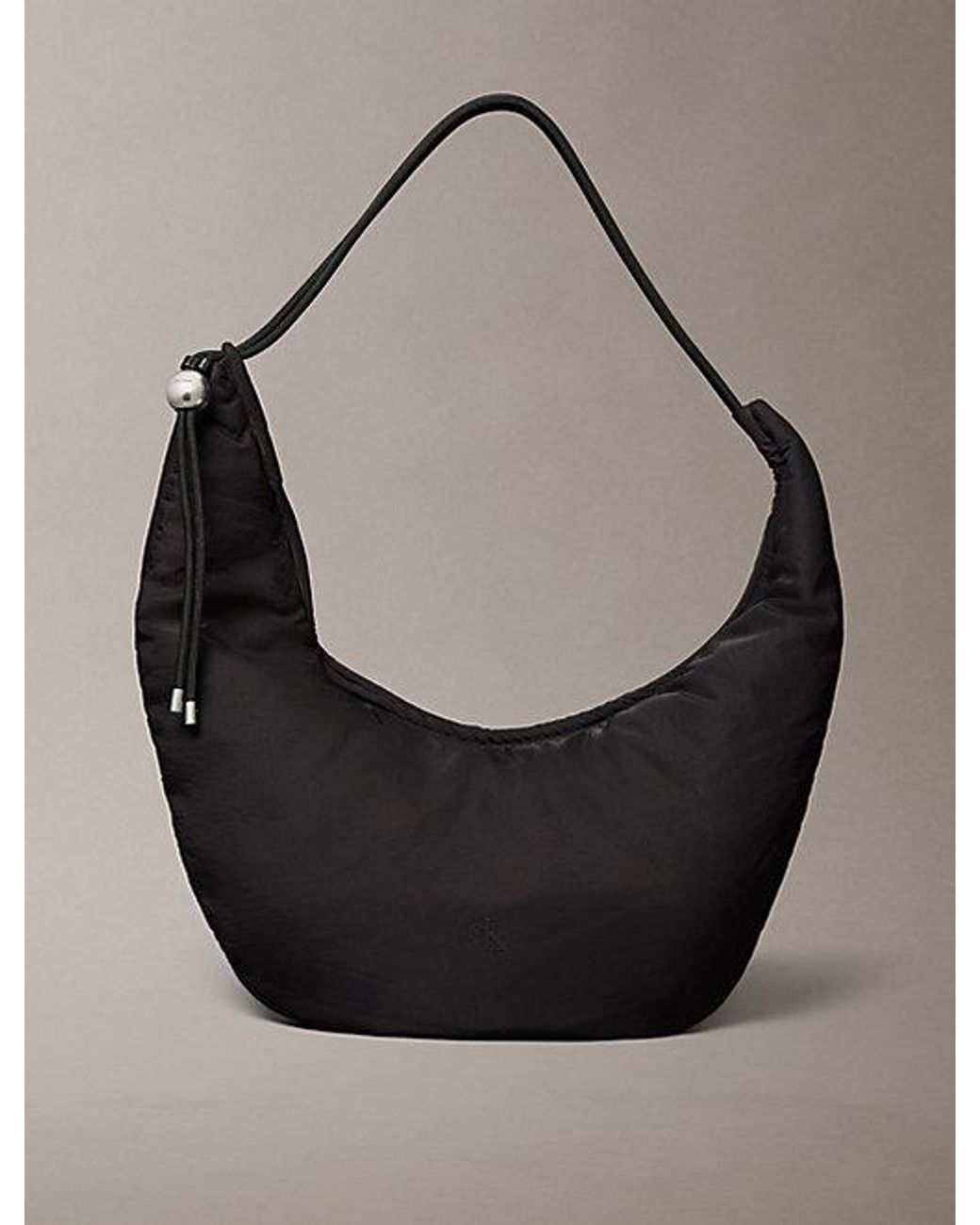 Calvin Klein Black Nylon Crescent Bag