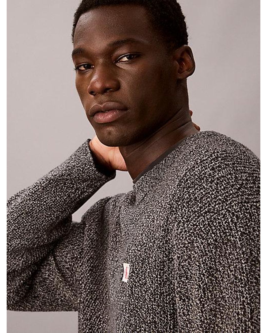 Calvin Klein Multicolor Jeans Woven Monologo Crewneck Sweater for men