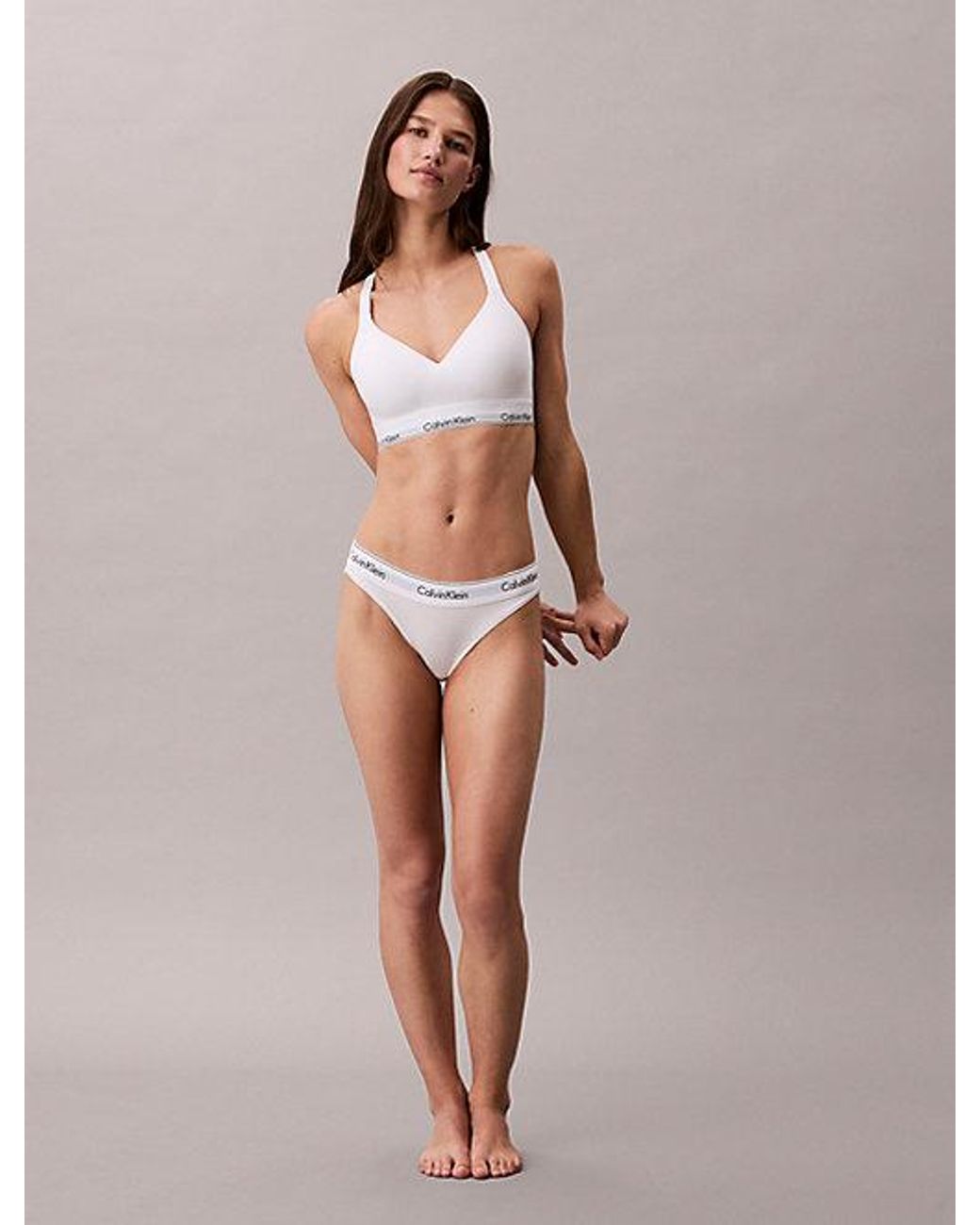 Calvin Klein White Lift Bralette Icon Cotton Modal