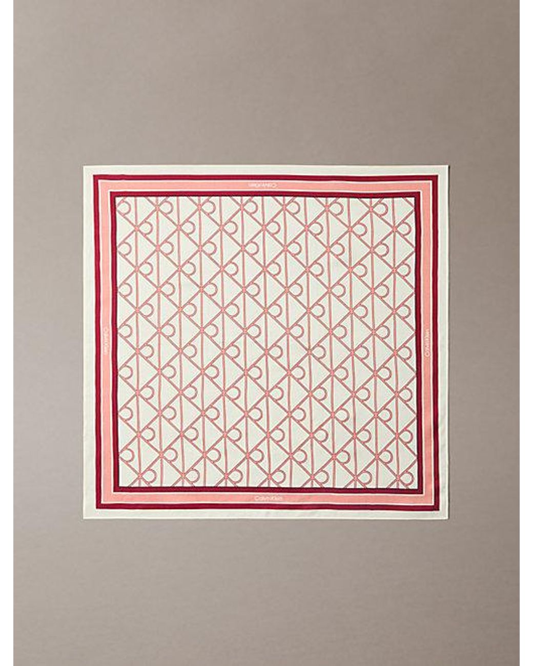 Calvin Klein Pink Square Emblem Logo Bandana Scarf