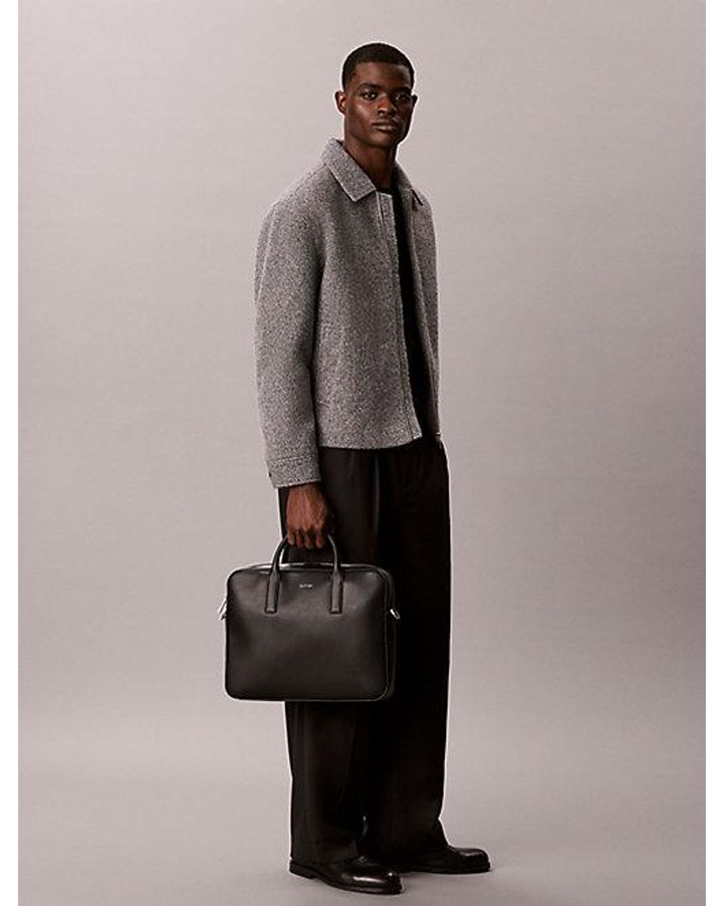 Calvin Klein Black Micro Pebble Commuter Laptop Bag for men