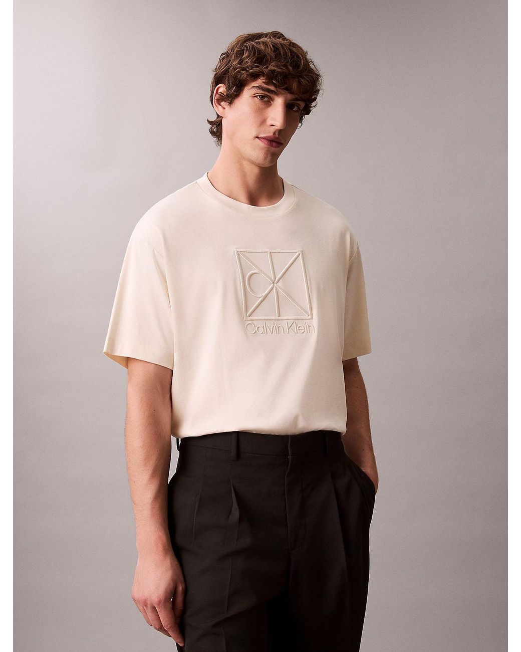 T-Shirt Relaxed Avec Logo Brodé Calvin Klein pour homme en coloris Multicolor